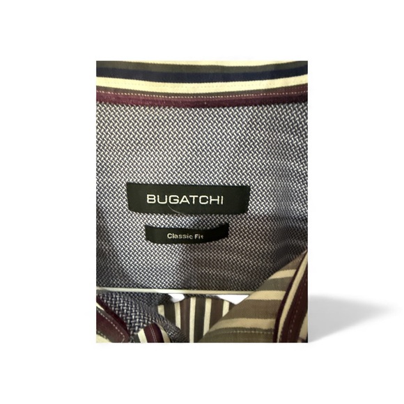Bugatchi Men’s Dress Shirt 16, 35 Classic Fit Striped L - Picture 3 of 7